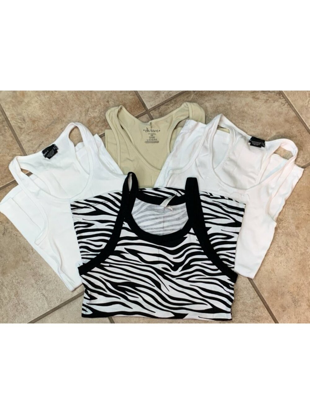 4Pcs Women's Ribbed "RACERBACK" Sz S/M Tank Tops Stretch Long Fitness Sport U11